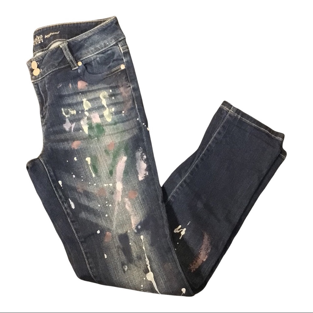 New York & Company Soho Paint Splatter Boyfriend Jean Sz: 4